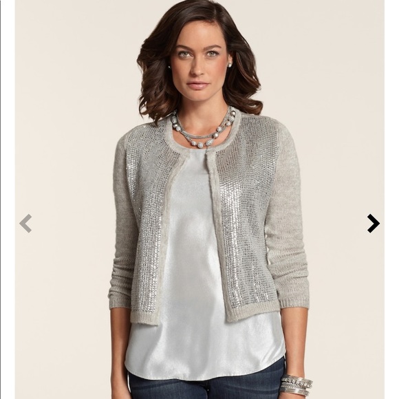 Chico's Sweaters - Chicos sequined front cardigan sweater